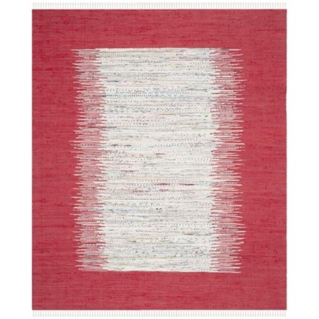 Safavieh Montauk Hand Woven Large Rectangle Rug- Ivory - Red- 8 x 10 ft. MTK711B-8